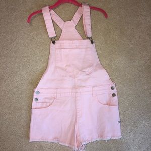 Pink Forever21 adult overalls. Medium.